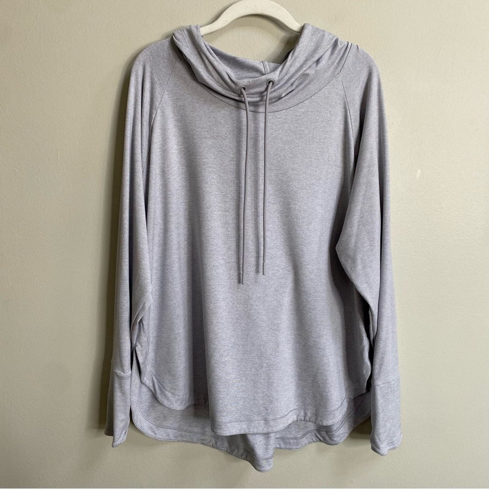 Athleta Light Heather Grey Uptempo Hoodie Size 1X - Picture 5 of 16
